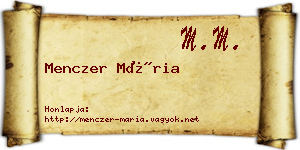 Menczer Mária névjegykártya
