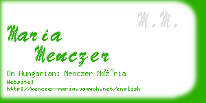 maria menczer business card